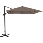 Parasol déporté carré en aluminium 3x3m taupe Parasol déporté carré en aluminium 3x3m taupe
