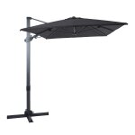 Parasol dport carr, inclinable, aluminium, anthracite, 200x300cm