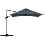 Parasol dport carr pivotant 360 aluminium gris fonc