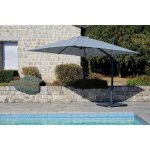 Parasol déporté inclinable carré cadix gris l. 300 x l. 300 cm Parasol déporté inclinable carré cadix gris l. 300 x l. 300 cm