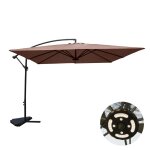 Parasol dport led 3 x 3 m chocolat