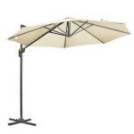 Parasol dport octogonal 3m inclinable acier crme