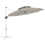 Parasol dport octogonal inclinable rotatif dia. 3 x 2, 5 m gris clair