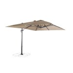Parasol dport rectangulaire 3x4m beige excentr inclinable