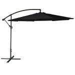 Parasol déporté rond 3, 50m en acier et toile noire Parasol déporté rond 3, 50m en acier et toile noire