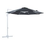 Parasol déporté rond, aluminium, blanc / gris Ø 300cm Parasol déporté rond, aluminium, blanc / gris Ø 300cm