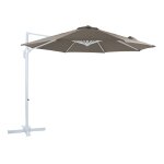 Parasol déporté rond, aluminium, blanc / taupe Ø 300cm Parasol déporté rond, aluminium, blanc / taupe Ø 300cm