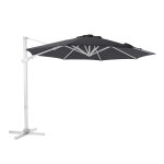 Parasol dport rond, inclinable, aluminium blanc / gris,  300cm