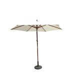 Parasol droit et inclinable en bois diamtre 3m cru