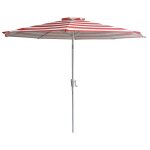 Parasol droit rond 2, 70m en aluminium et toile  rayures oranges