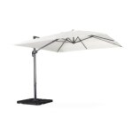 Parasol cru 3x3m structure grise + 4 dalles