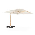 Parasol cru 3x4m, mt effet bois + dalles