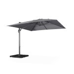 Parasol gris 3x3m structure grise + 4 dalles