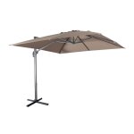Parasol haut de gamme dport carr inclinable 3x3m taupe