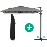Parasol jardin aluminium gris 300 x 400 x 300 cm
