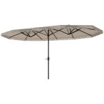 Parasol de jardin exterieur double rectangulaire toile 180 g / m crme
