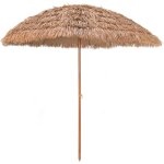 Parasol de jardin extrieur en pp paille diamtre 155 cm sans pied