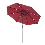Parasol lumineux led octogonal inclinable bordeaux