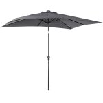 Parasol lumineux rectangulaire inclinable gris