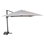 Parasol avec pied excentr en acier et toilee