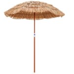 Parasol de plage effet paille style hawaen incliable diamtre 155 cm