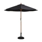 Parasol de terrasse de 2, 5 m à poulie professionnel noir bolero Parasol de terrasse de 2, 5 m à poulie professionnel noir bolero