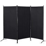 Paravent 3 panneaux sur pied métal époxy polyester haute densité noir Paravent 3 panneaux sur pied métal époxy polyester haute densité noir