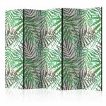 Paravent 5 volets en toile intiss�e wild leaves ii