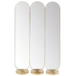 Paravent en acier doré et verre miroir Paravent en acier doré et verre miroir