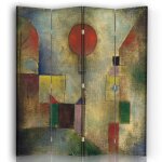 Paravent cloison ballon rouge - paul klee 145x180cm (4 volets) Paravent cloison ballon rouge - paul klee 145x180cm (4 volets)