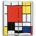 Paravent composition avec large plan rouge mondrian 145x180cm (4x) Paravent composition avec large plan rouge mondrian 145x180cm (4x)