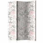Paravent fleurs toile intisse rose