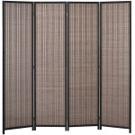 Paravent intérieur 4 panneaux bois marron Paravent intérieur 4 panneaux bois marron