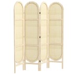 Paravent interieur 4 panneaux bois naturel