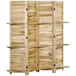 Paravent intrieur 4 panneaux portes persiennes 3 tagres pliables