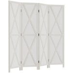 Paravent intérieur 4 panneaux style campagnard chic bois de paulownia Paravent intérieur 4 panneaux style campagnard chic bois de paulownia