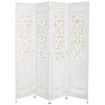 Paravent en m�tal blanc et acrylique color� 160x3x172