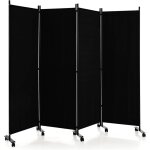 Paravent noir pliable sur roulettes 173 x 225 cm Paravent noir pliable sur roulettes 173 x 225 cm