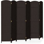 Paravent séparateur 6 panneaux pliable bois massif marron 240 x 170 cm Paravent séparateur 6 panneaux pliable bois massif marron 240 x 170 cm