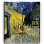 Paravent terrasse du caf le soir - van gogh cm 145x180 (4 volets)