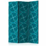 Paravent en toile intiss�e motif g�om�trique geometric turquoise