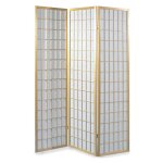 Paravent avec toile en papier de riz blanc, coloris naturel Paravent avec toile en papier de riz blanc, coloris naturel