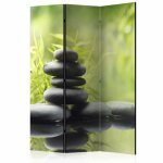 Paravent zen toile intisse vert