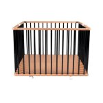 Parc bb carr pliant en bois bicolore noir 92x98x67 cm