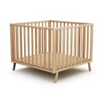Parc bb volutif en bois htre verni 100 x 100 cm