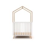 Parc bb volutif cabane en bois blanc et htre verni 100 x 100 cm