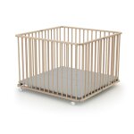 Parc bb pliant en bois htre brut 100 x 100 cm