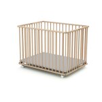 Parc bébé pliant en bois hêtre brut 70 x 100 cm Parc bébé pliant en bois hêtre brut 70 x 100 cm