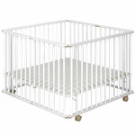 Parc bb pliant carr bois massif blanc 100x100 cm