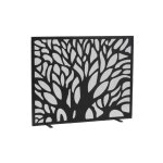 Pare - feu de chemine en mtal noir arbre